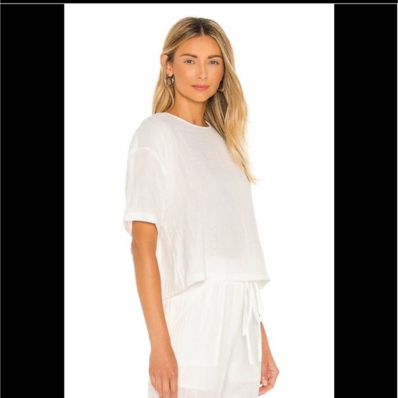REVOLVE x DAVID LERNER SIMONE OVERLAP CROP TEE CROPPED CREWNECK PACK KEYHO… - Picture 1 of 10